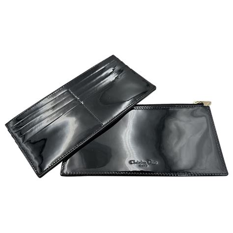 dior patent card holder|dior card holder used.